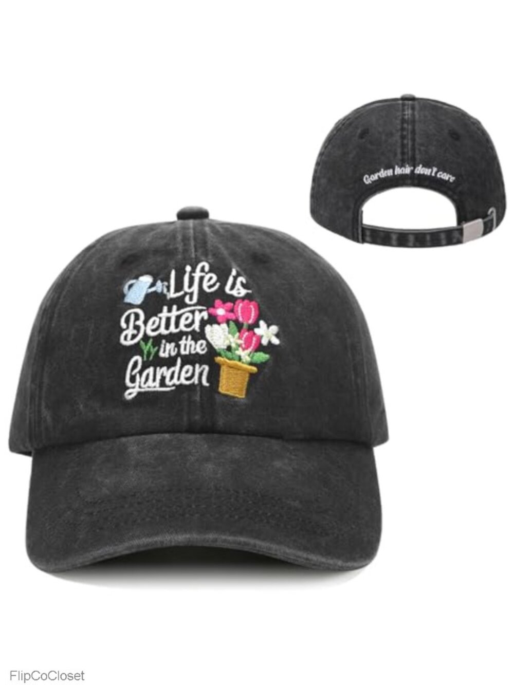 Gardening Baseball Cap with Gift Box Adjustable Floral Embroidered Cotton